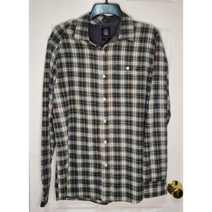 Volcom Men’s Plaid Flannel Shirt Size Medium – Classic Fit Long Sleeve Button-Up